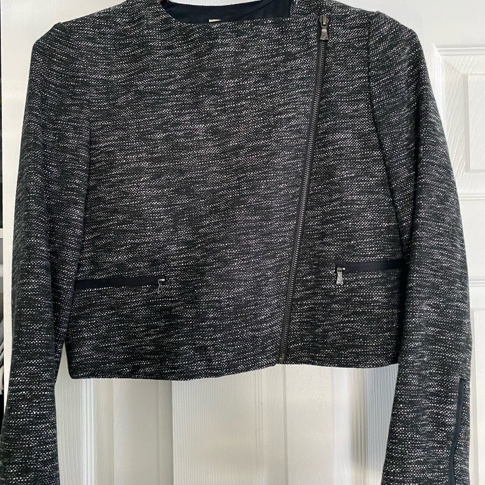 Anne Klein Black and White Tweed Blazer